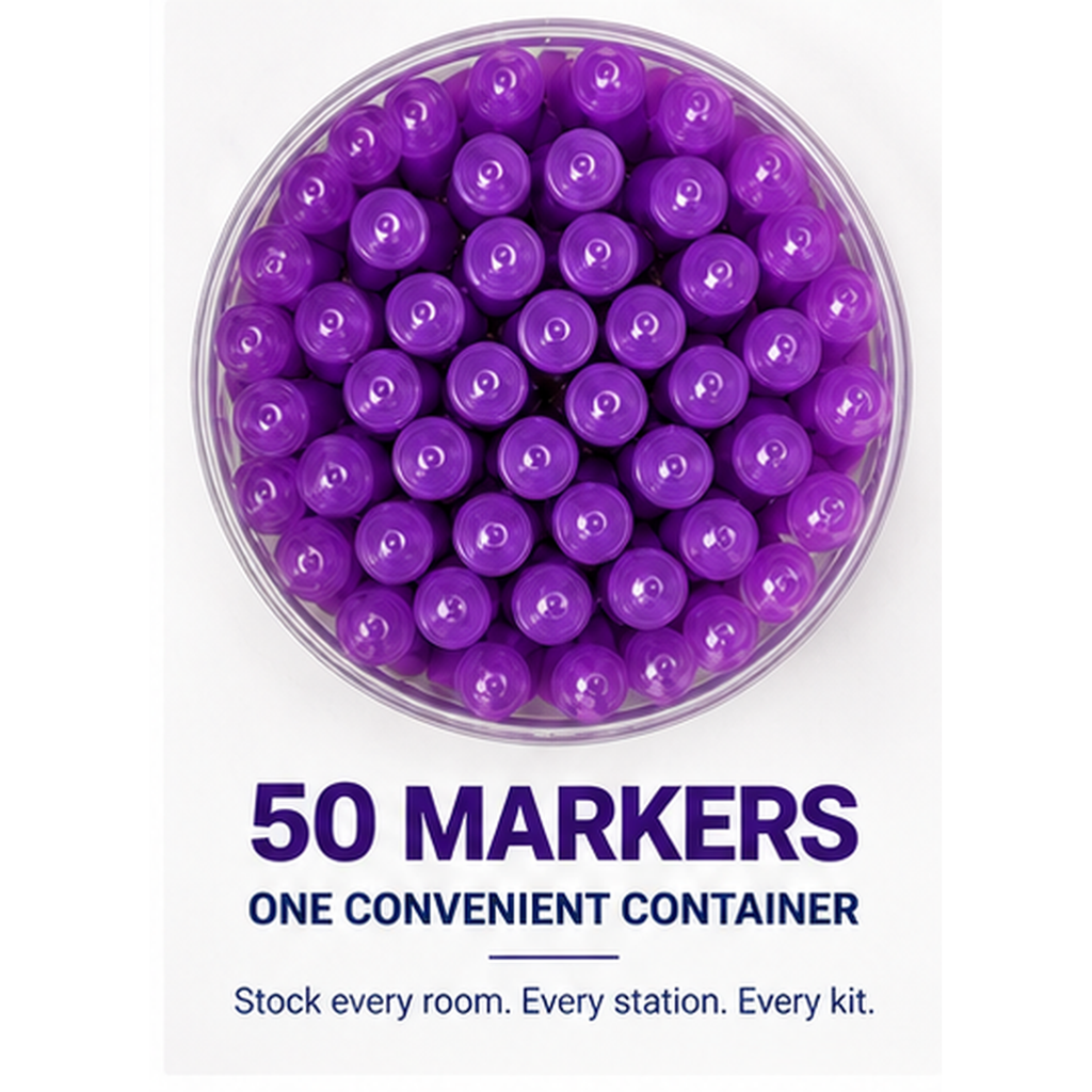 50 markers in the bulk container