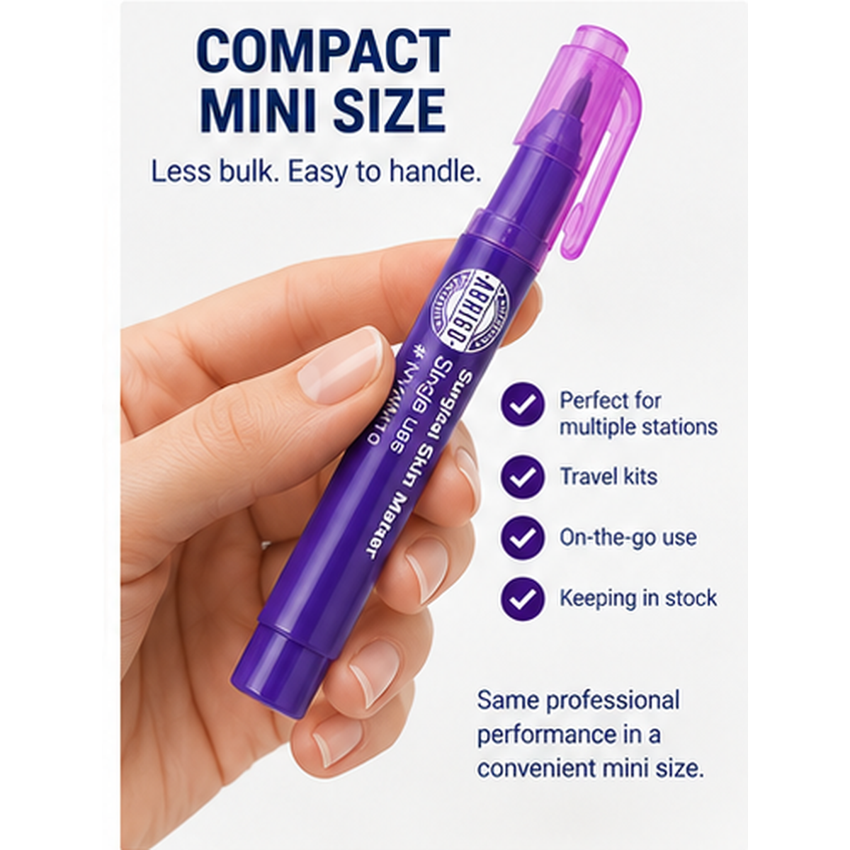 Compact size of the mini marker