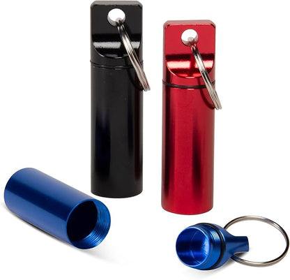 Pill Organizer - Aluminum Keychain - 3 Pack