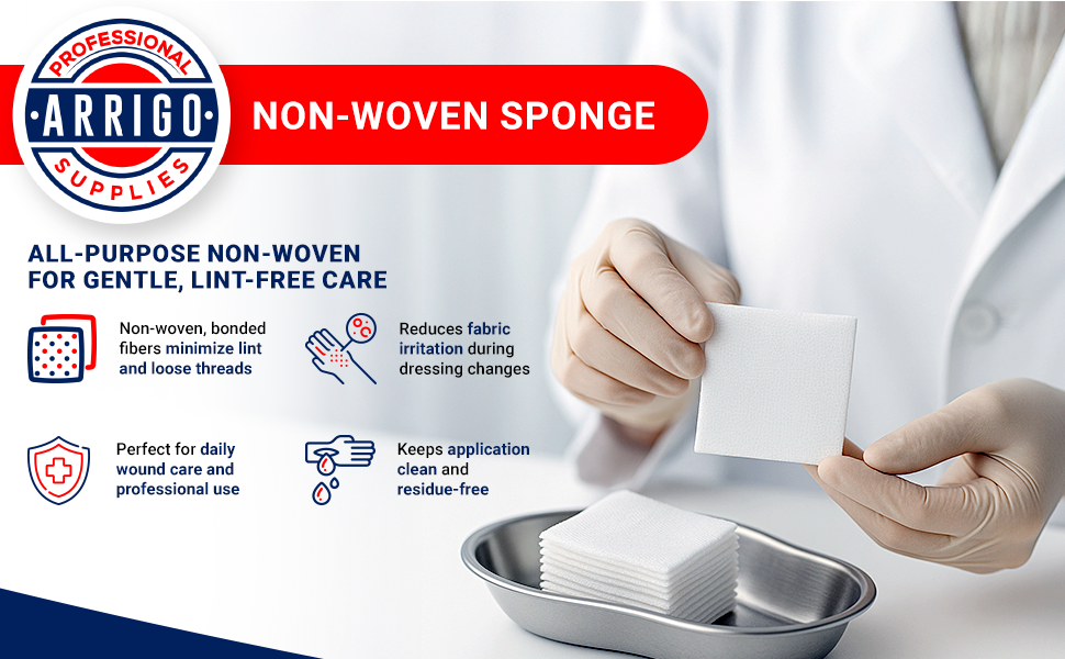Non-Woven Sponges – 4-Ply Medical Grade Lint-Free Dressing Sponges