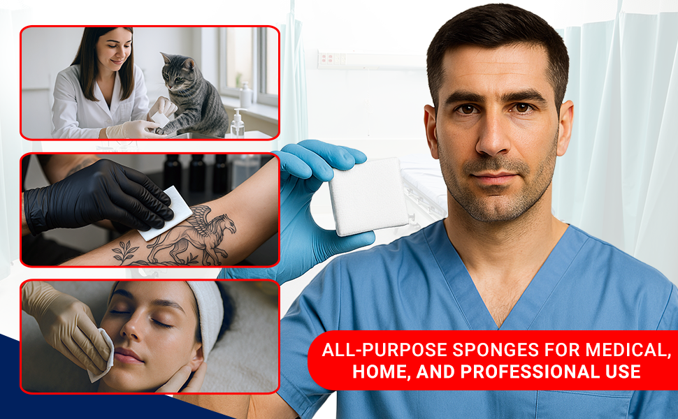 Non-Woven Sponges – 4-Ply Medical Grade Lint-Free Dressing Sponges