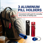 Arrigo aluminum keychain pill holders, 3 pack - view 2