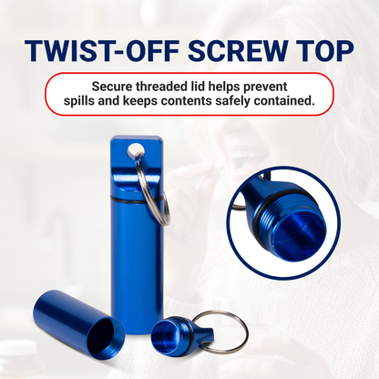 Pill Organizer - Aluminum Keychain - 3 Pack