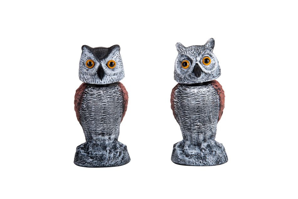 Fake Plastic Owl Decoys to Scare Birds Away - 2 Pack