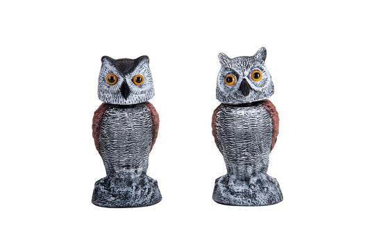 Fake Plastic Owl Decoys to Scare Birds Away - 2 Pack