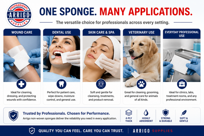 Non-Woven Sponges – 4-Ply Medical Grade Lint-Free Dressing Sponges