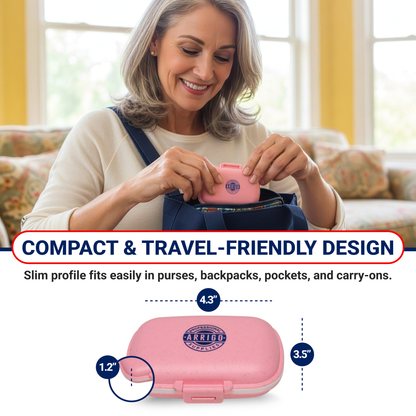 Pill Organizer - Clamshell– 4 Pack Portable Travel Pill Cases