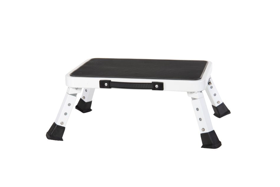Folding Step Stool – Adjustable Height Portable Steel Step Stool