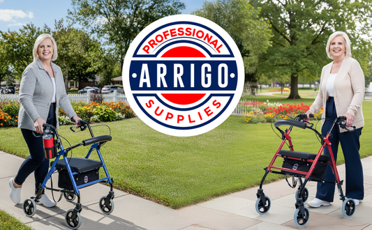 Rollator Walker - Premium - with Extra-Padded Seat, Adjustable Height & Smooth-Ride Wheels