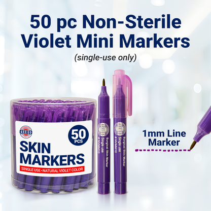 Skin Marker - Violet - Mini - Standard 1.0mm Tip - 50 Pack