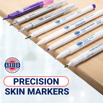 Skin Marker – 6 Pack - Violet-  0.5mm Fine & 1.0 Standard Tips - Sterile