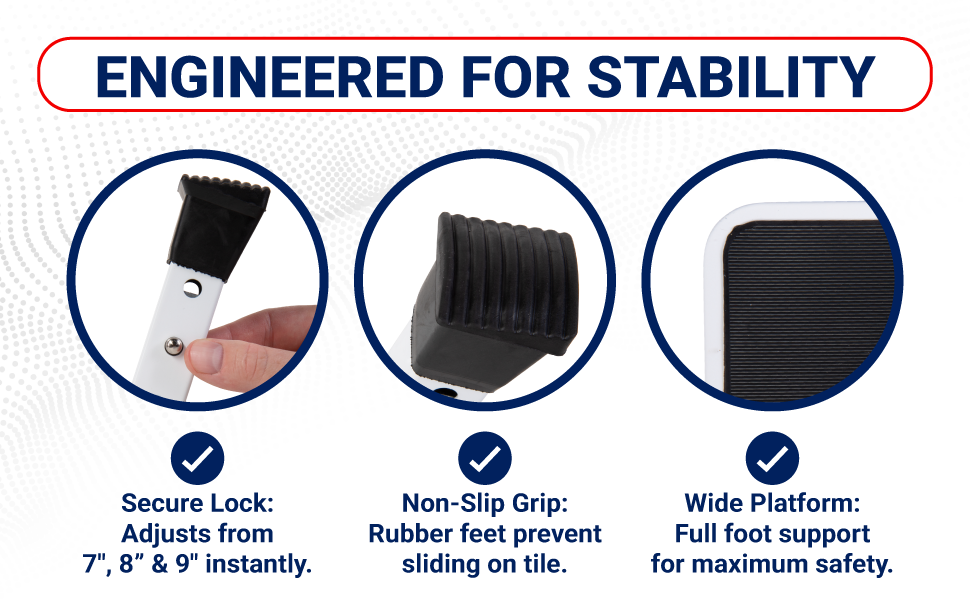 Folding Step Stool – Adjustable Height Portable Steel Step Stool