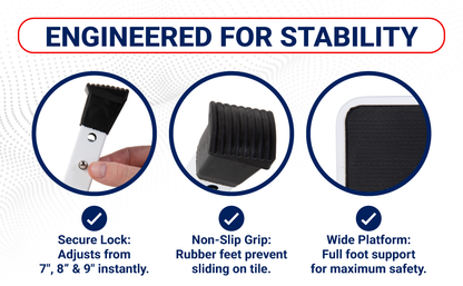 Folding Step Stool – Adjustable Height Portable Steel Step Stool