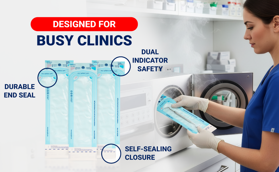 Self-Sealing Sterilization Pouches – Medical Grade Autoclave Bags for Steam & EO Sterilization
