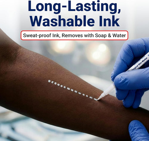 White Skin Markers, Washable 1.0mm Tip – 100 Pack